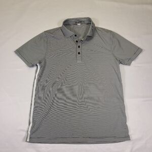 E1 G/Fore Feeder Stripe Golf Technical Polo Sky, Size M Black White